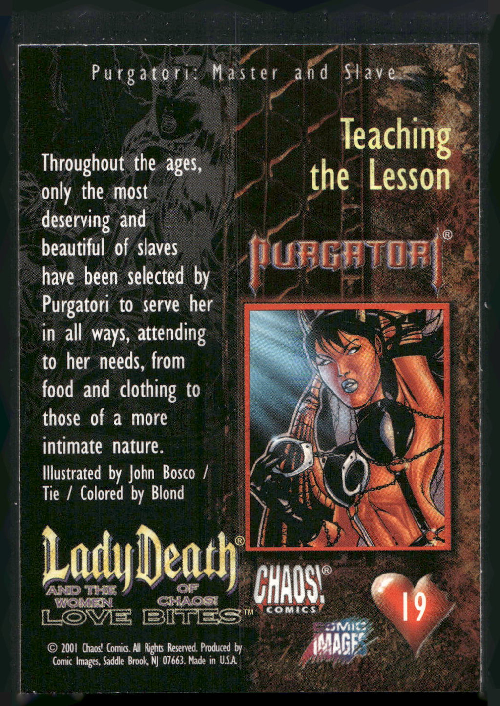 2001 Lady Death and the Women of Chaos Love Bites #19 Teaching the Lesson