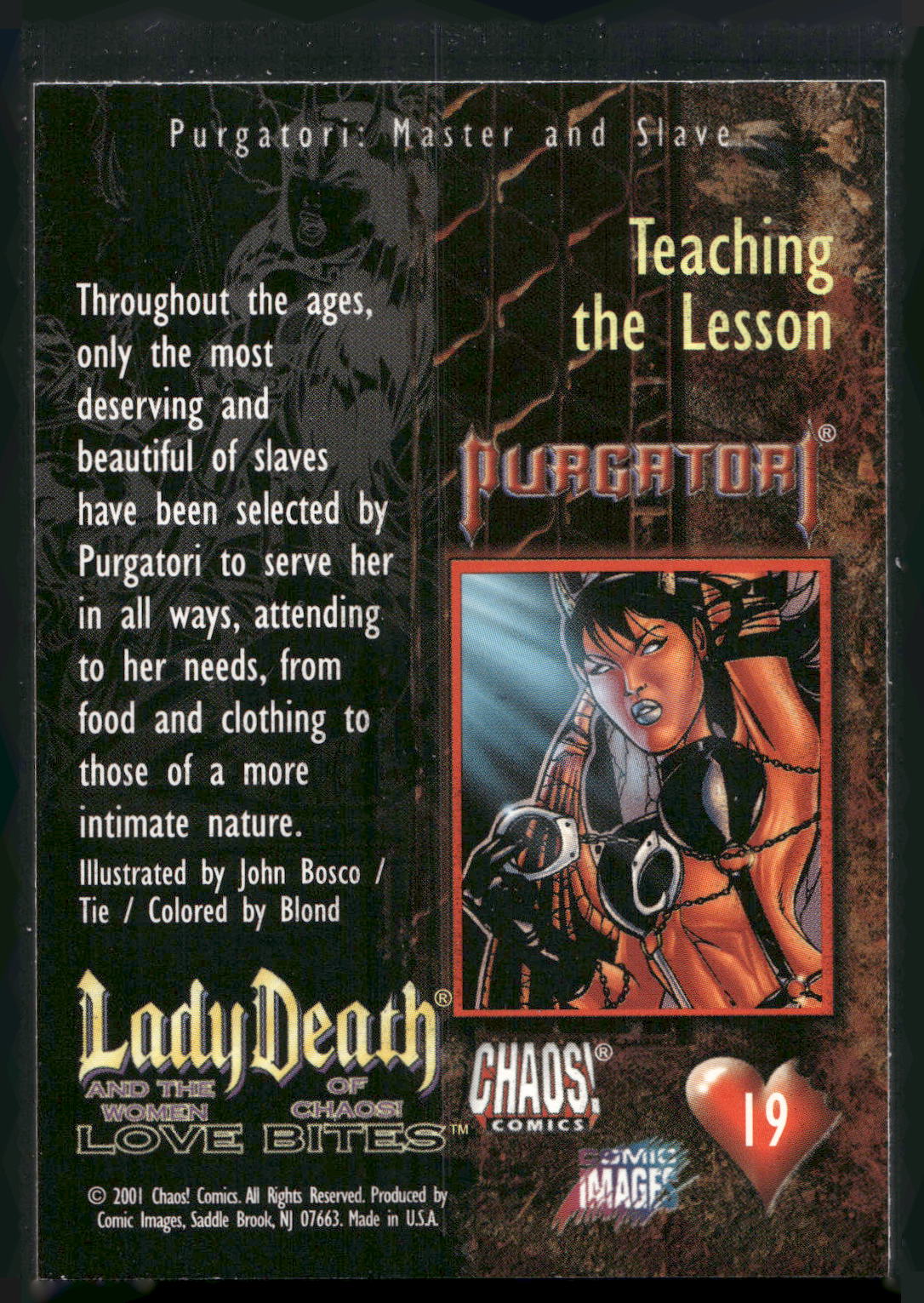 2001 Lady Death and the Women of Chaos Love Bites #19 Teaching the Lesson