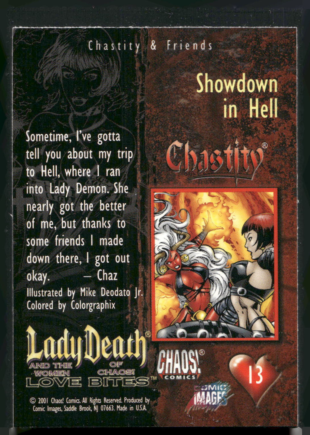 2001 Lady Death and the Women of Chaos Love Bites #13 Showdown in Hell