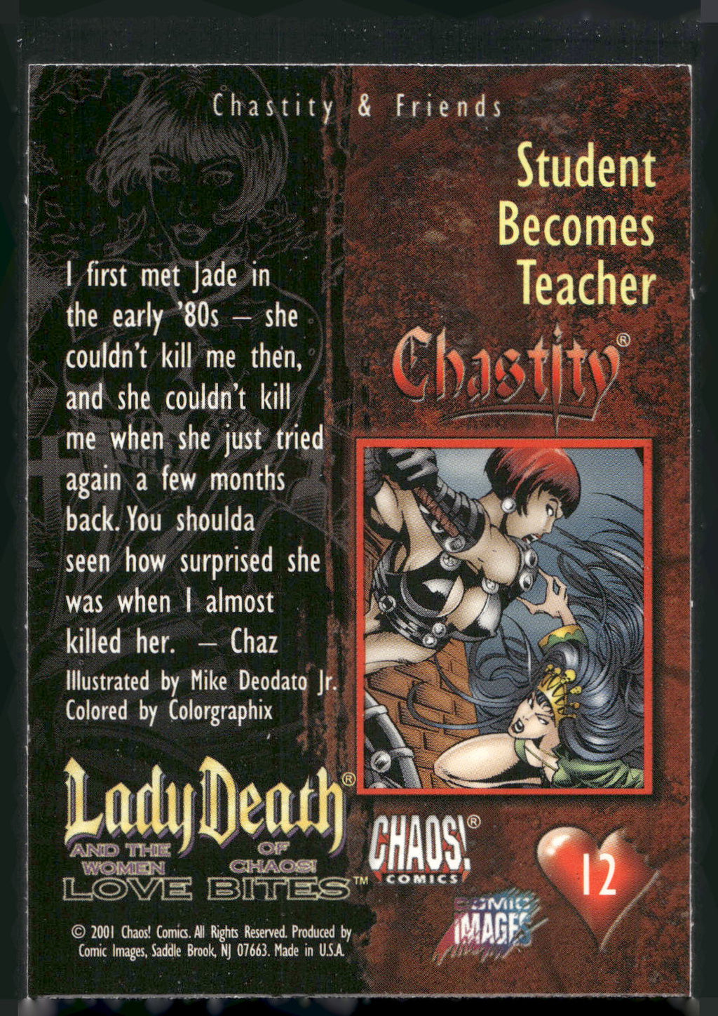 2001 Lady Death and the Women of Chaos Love Bites #12 Student Becomes Teacher