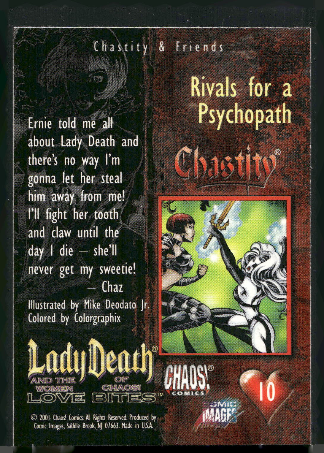 2001 Lady Death and the Women of Chaos Love Bites #10 Rivals for a Psychopath