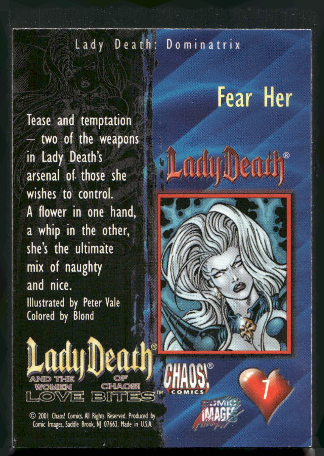 2001 Comic Images Lady Death and the Women of Chaos Love Bites #7 Fear Her