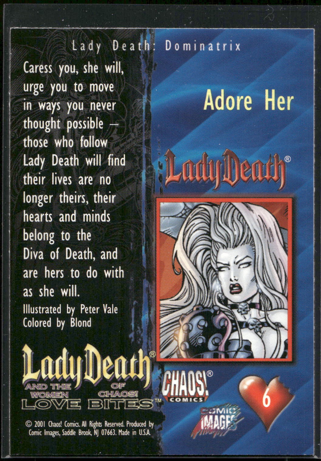 2001 Comic Images Lady Death and the Women of Chaos Love Bites #6 Adore Her