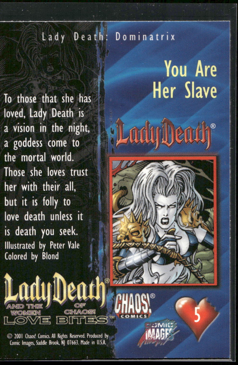 2001 Lady Death and the Women of Chaos Love Bites #5 You Are Her Slave