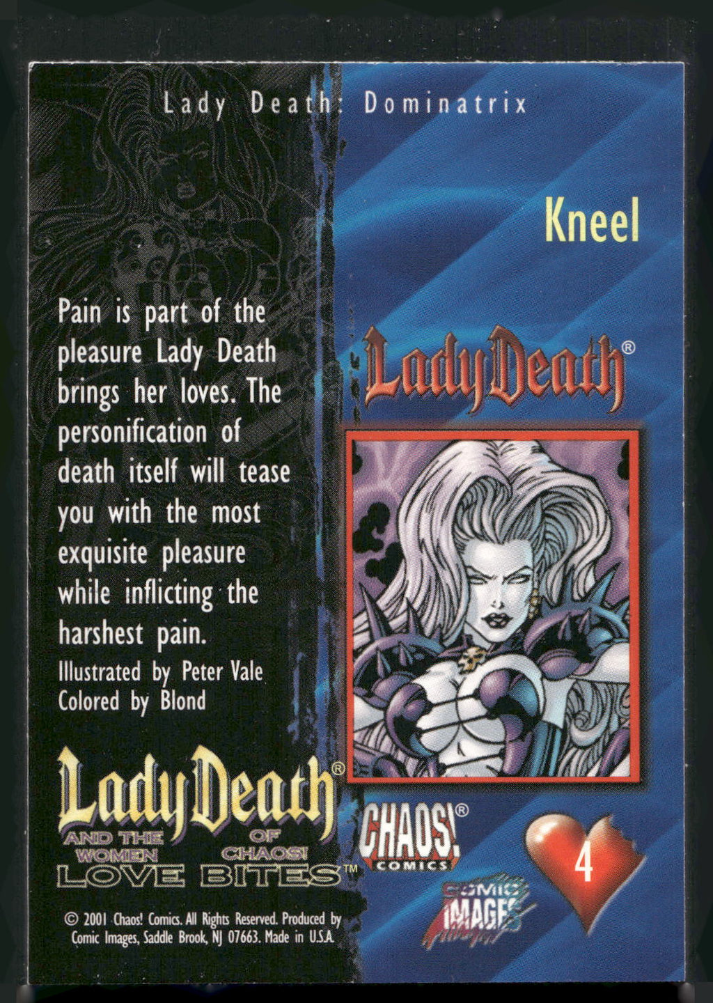 2001 Comic Images Lady Death and the Women of Chaos Love Bites #4 Kneel