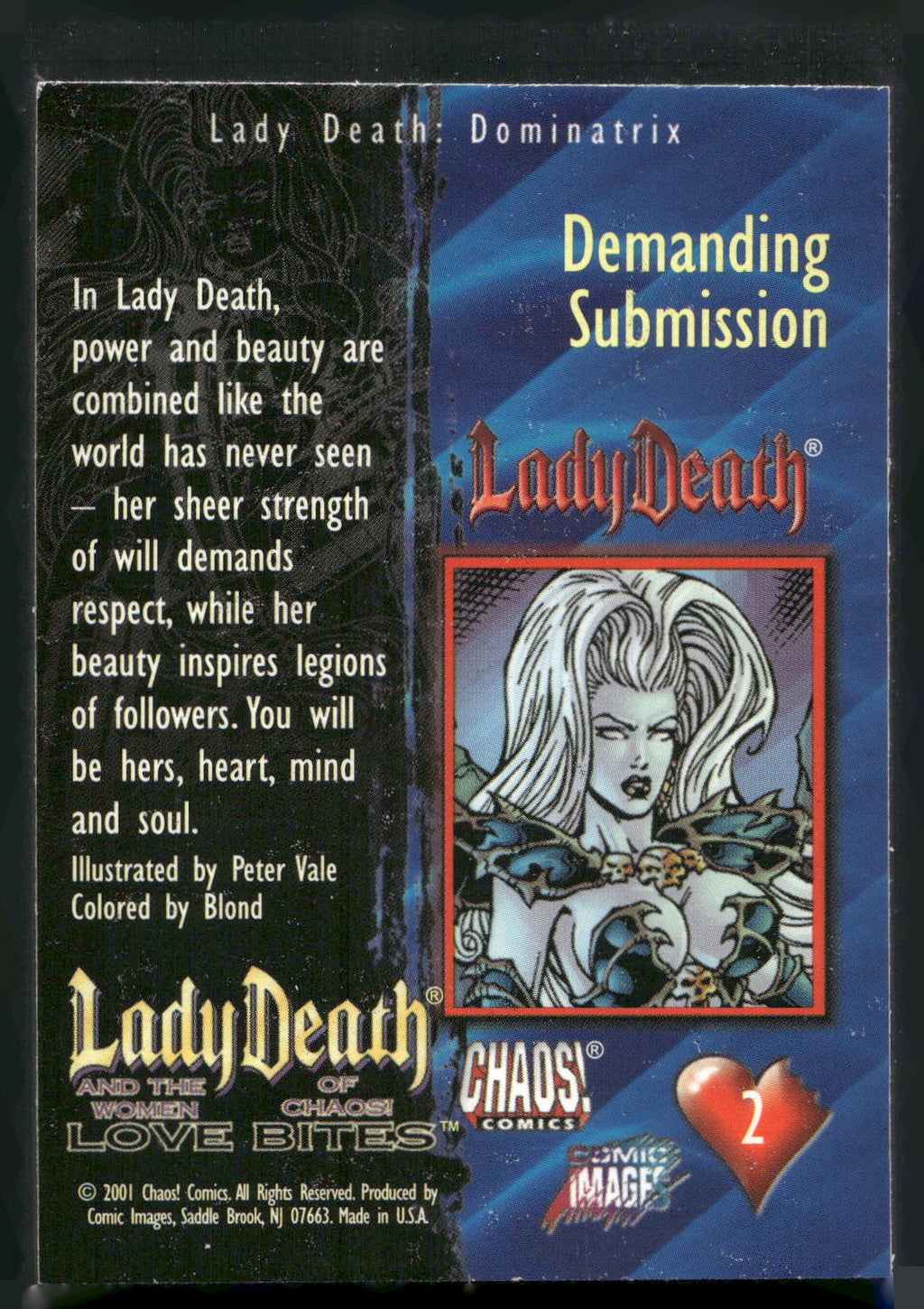 2001 Lady Death and the Women of Chaos Love Bites #2 Demanding Submission