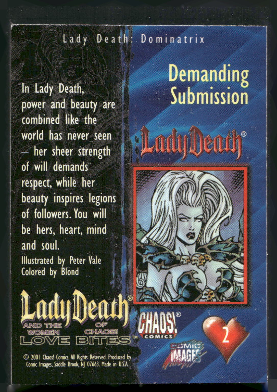 2001 Lady Death and the Women of Chaos Love Bites #2 Demanding Submission