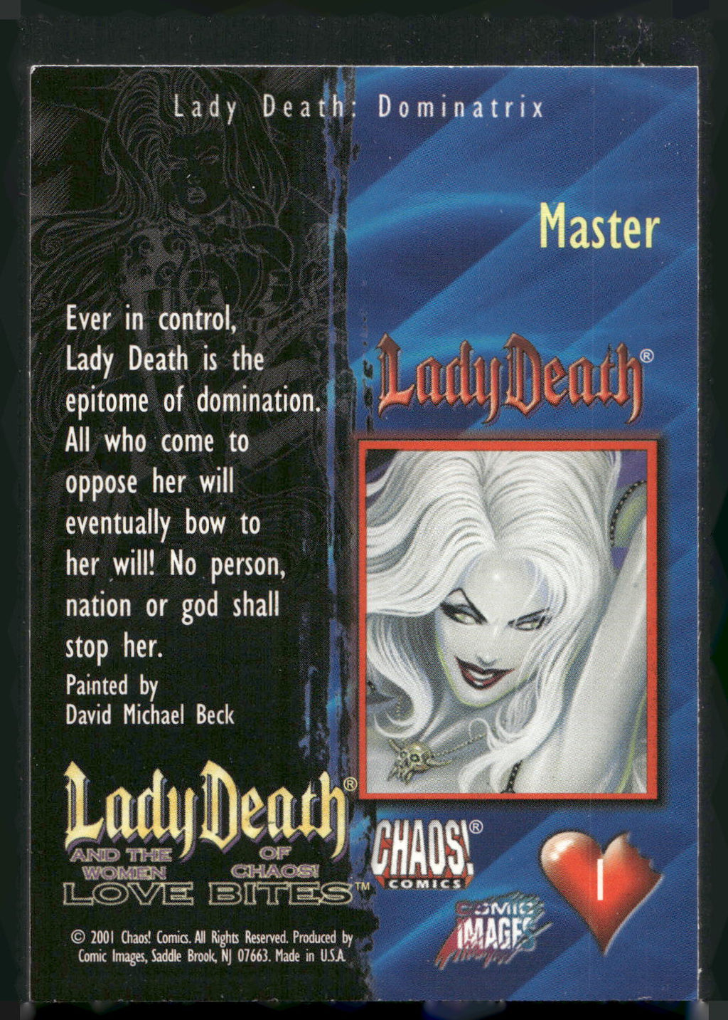 2001 Comic Images Lady Death and the Women of Chaos Love Bites #1 Master