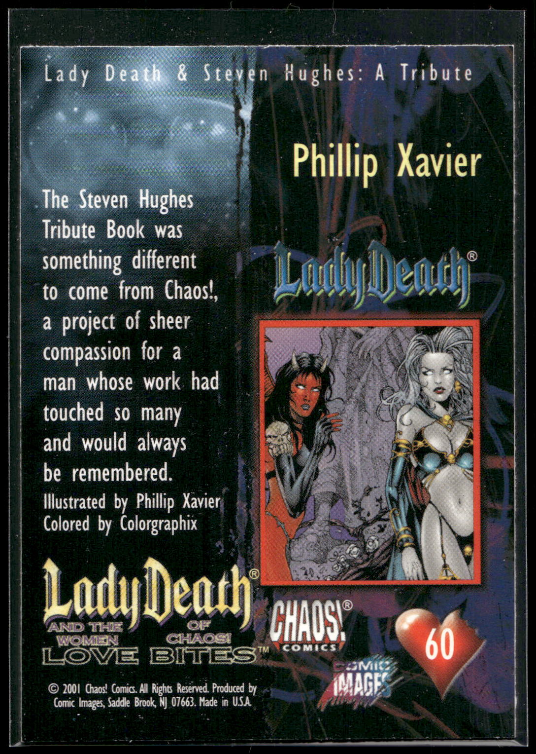 2001 Lady Death and the Women of Chaos Love Bites #60 Phillip Xavier