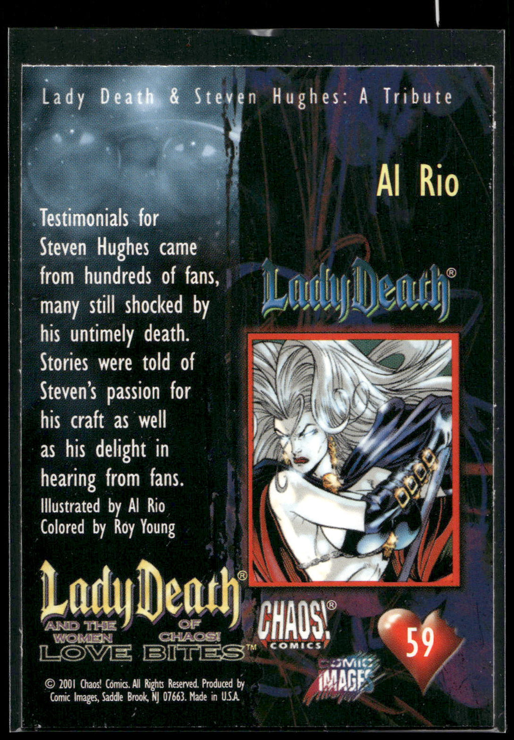 2001 Comic Images Lady Death and the Women of Chaos Love Bites #59 Al Rio