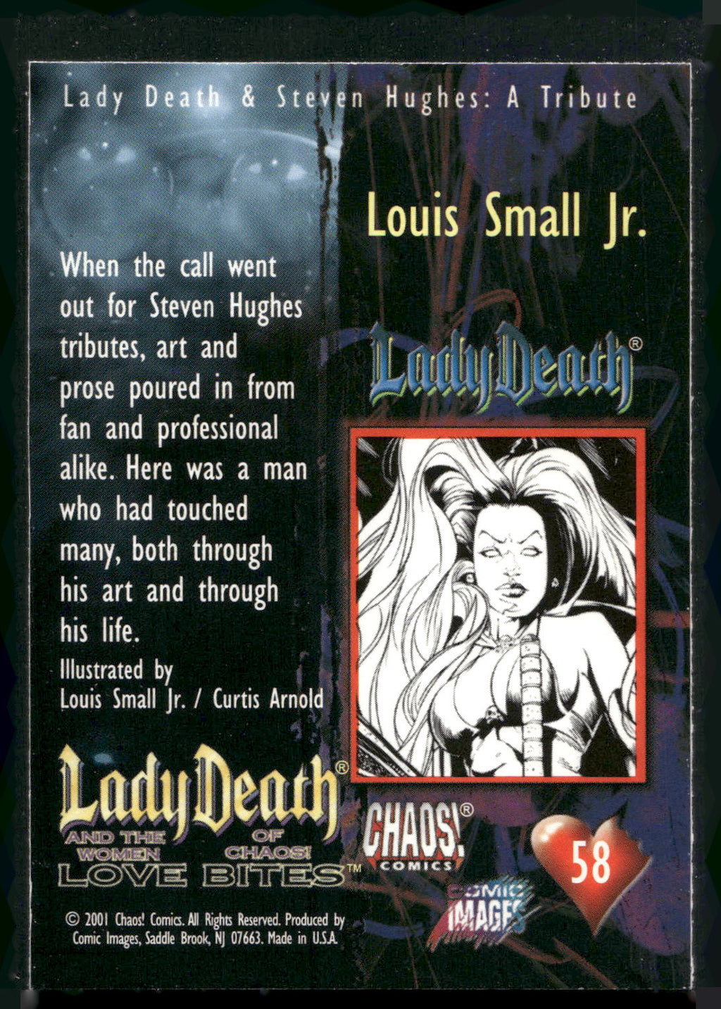 2001 Lady Death and the Women of Chaos Love Bites #58 Louis Small Jr.