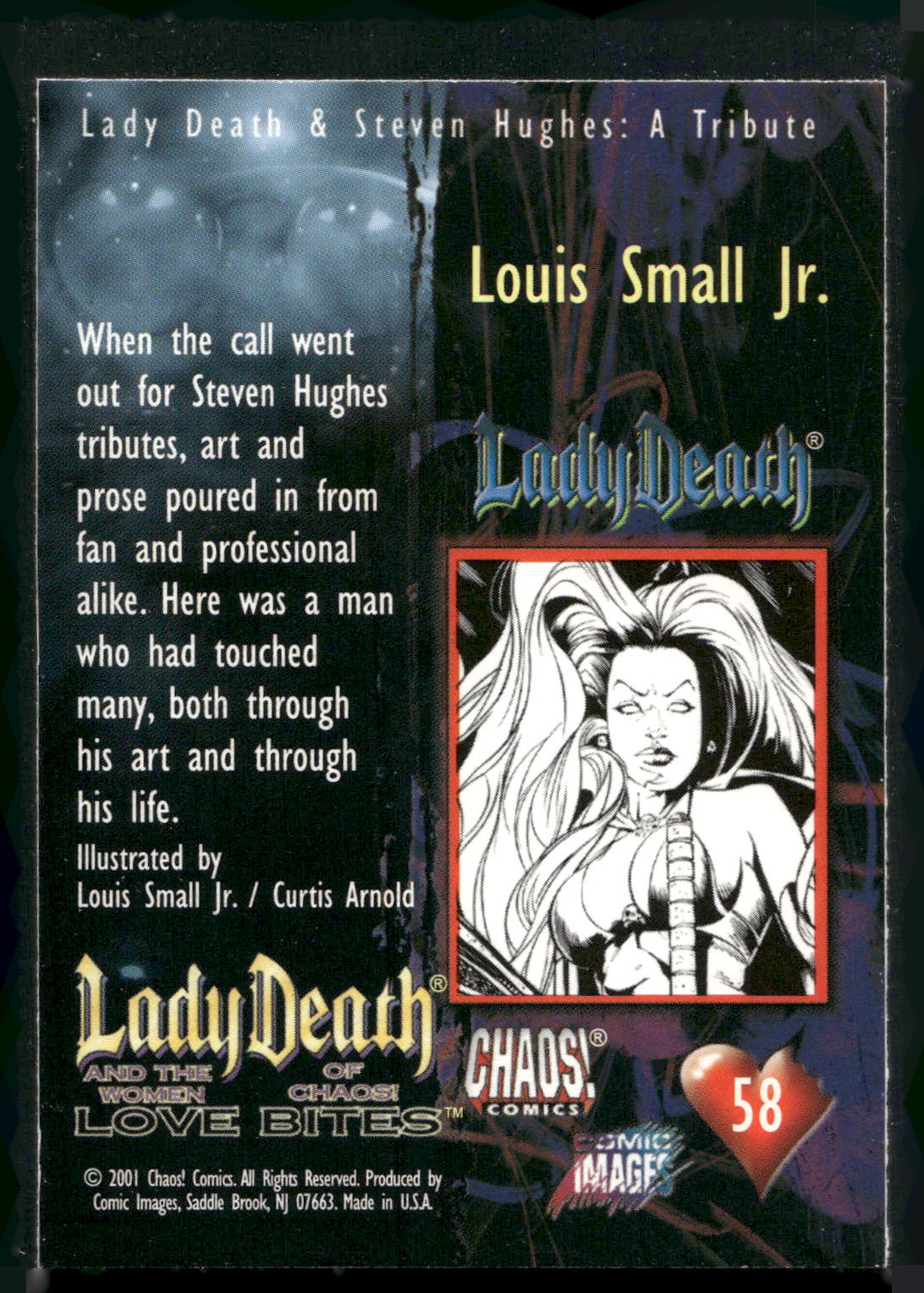 2001 Lady Death and the Women of Chaos Love Bites #58 Louis Small Jr.