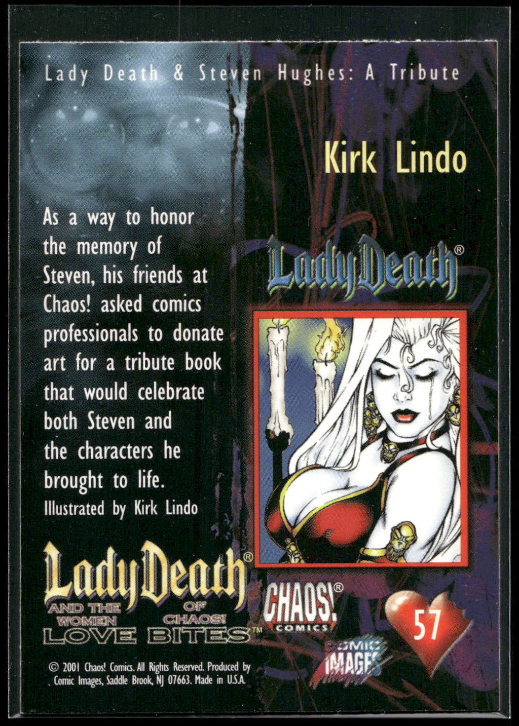 2001 Comic Images Lady Death and the Women of Chaos Love Bites #57 Kirk Lindo