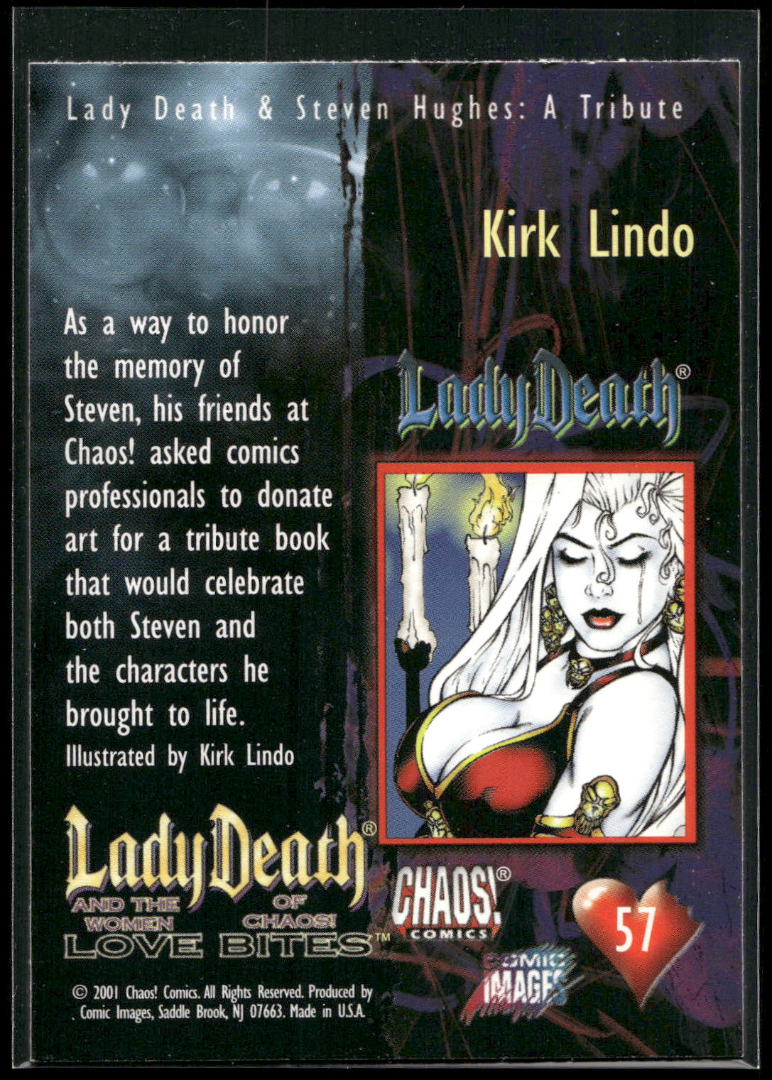 2001 Comic Images Lady Death and the Women of Chaos Love Bites #57 Kirk Lindo