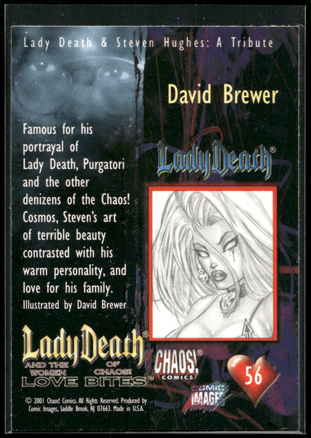 2001 Comic Images Lady Death and the Women of Chaos Love Bites #56 David Brewer