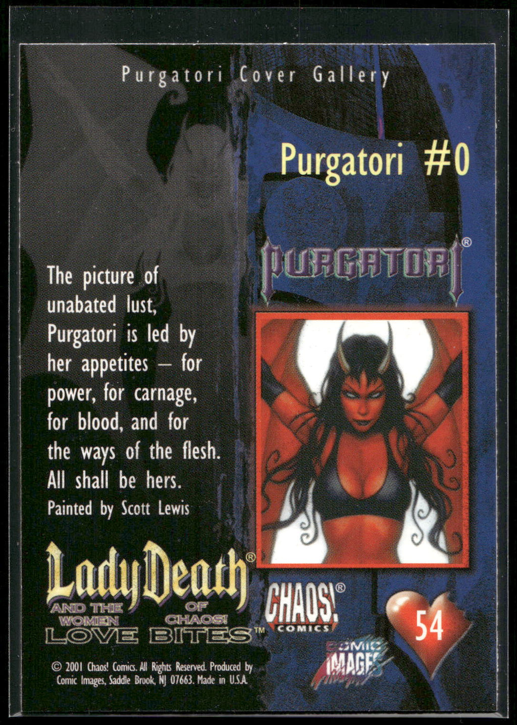 2001 Comic Images Lady Death and the Women of Chaos Love Bites #54 Purgatori #0