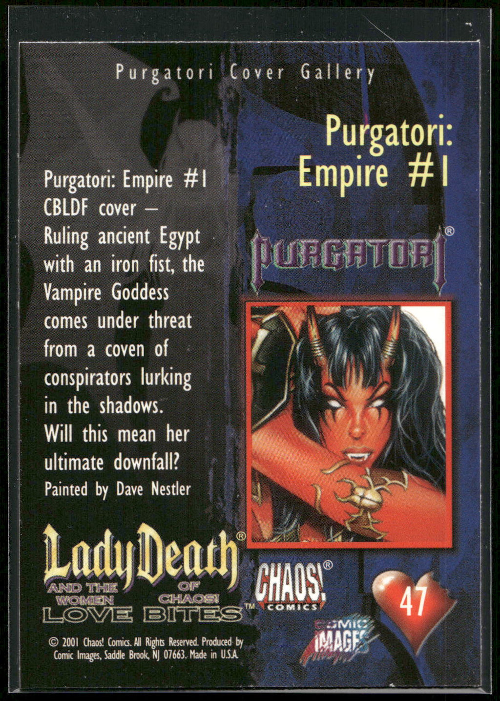 2001 Lady Death and the Women of Chaos Love Bites #47 Purgatori: Empire #1