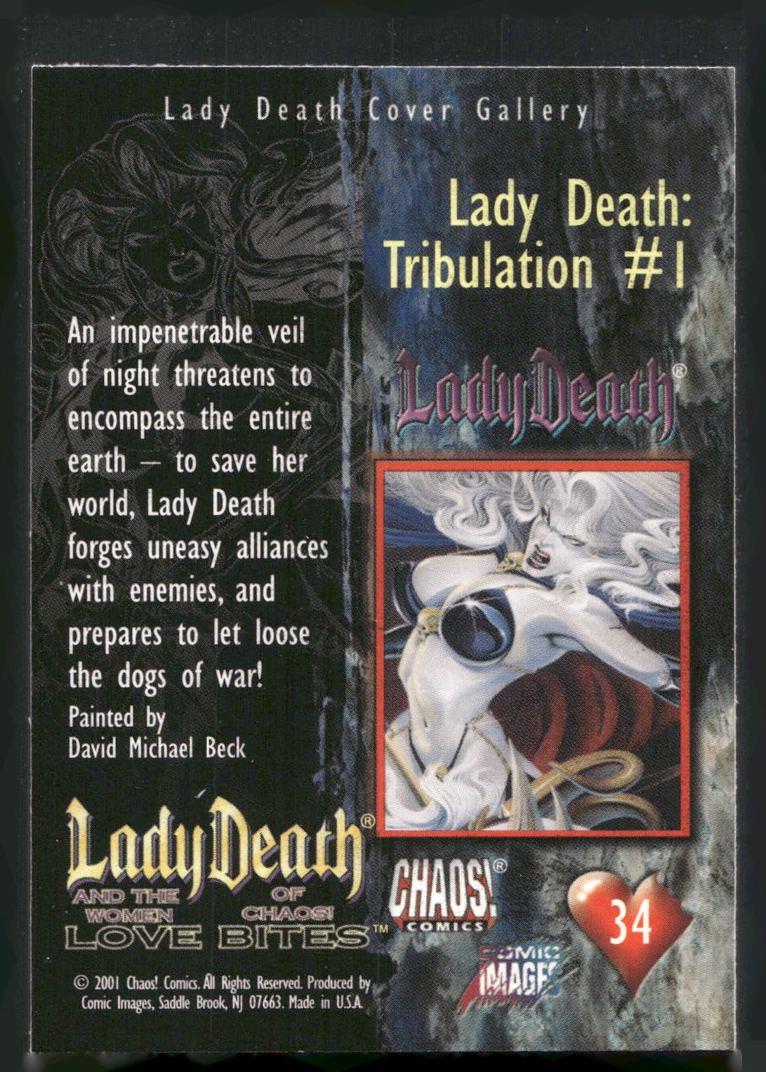 2001 Lady Death Women of Chaos Love Bites #34 Lady Death: Tribulation #1