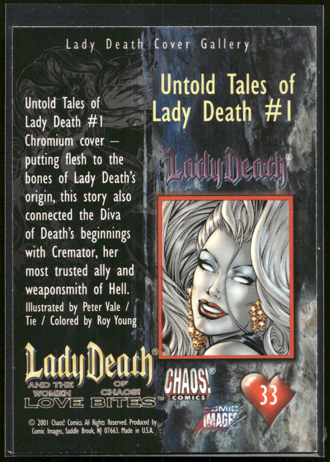 2001 Lady Death Women of Chaos Love Bites #33 Untold Tales of Lady Death #1