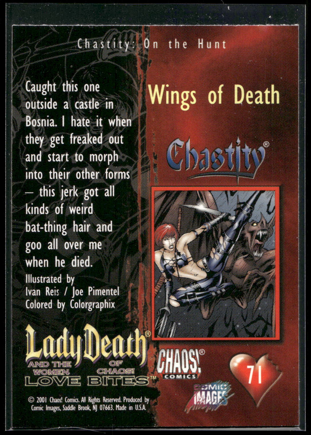 2001 Lady Death and the Women of Chaos Love Bites #71 Wings of Death