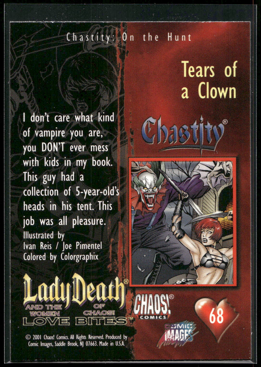 2001 Lady Death and the Women of Chaos Love Bites #68 Tears of a Clown