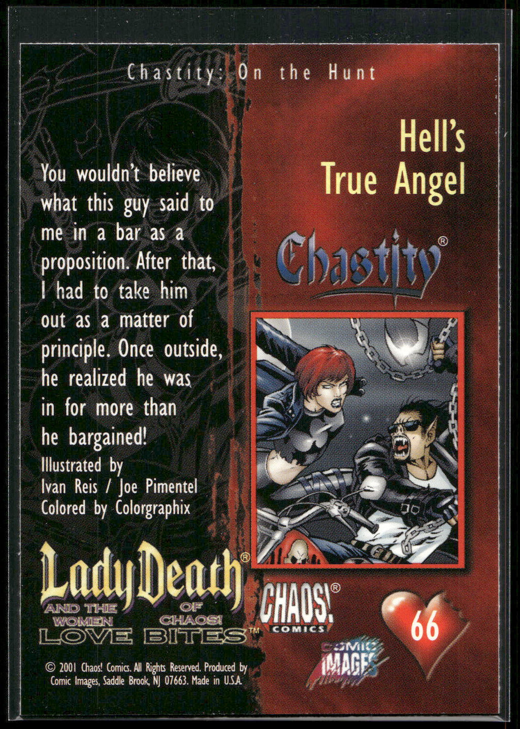 2001 Lady Death and the Women of Chaos Love Bites #66 Hell's True Angel
