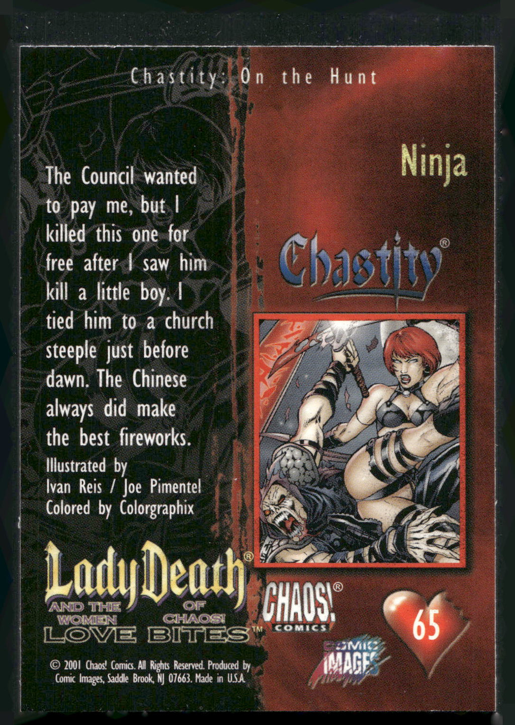 2001 Comic Images Lady Death and the Women of Chaos Love Bites #65 Ninja
