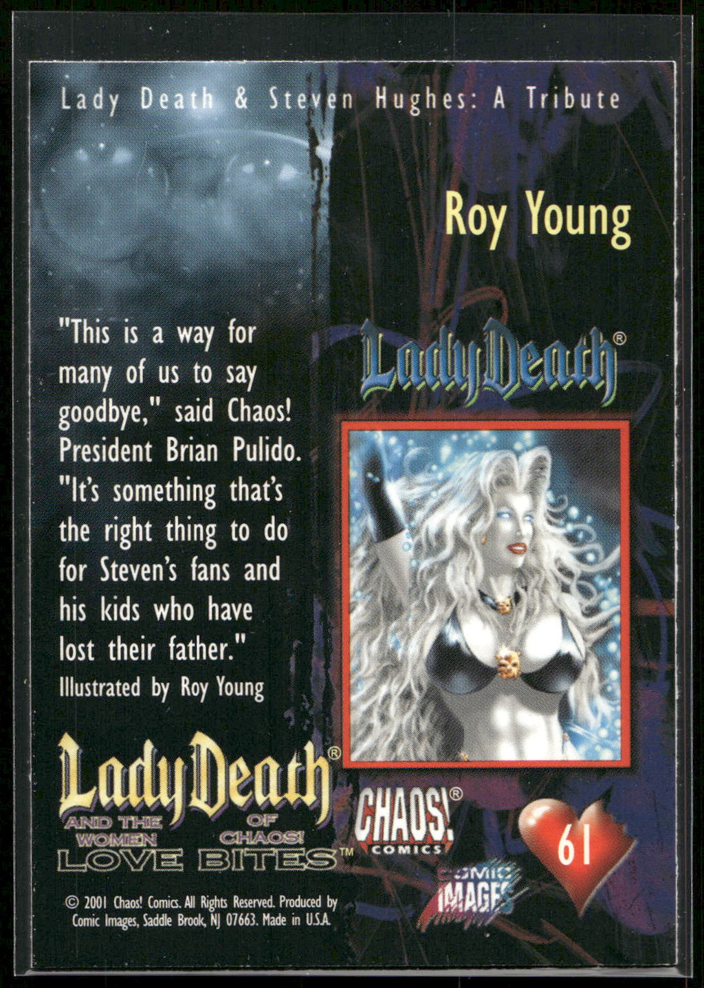 2001 Comic Images Lady Death and the Women of Chaos Love Bites #61 Roy Young