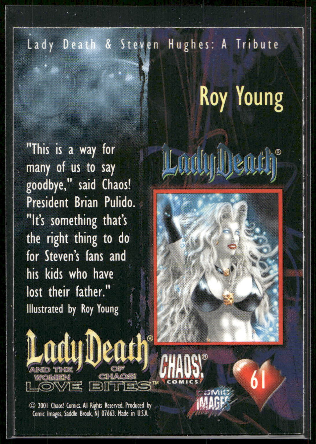 2001 Comic Images Lady Death and the Women of Chaos Love Bites #61 Roy Young