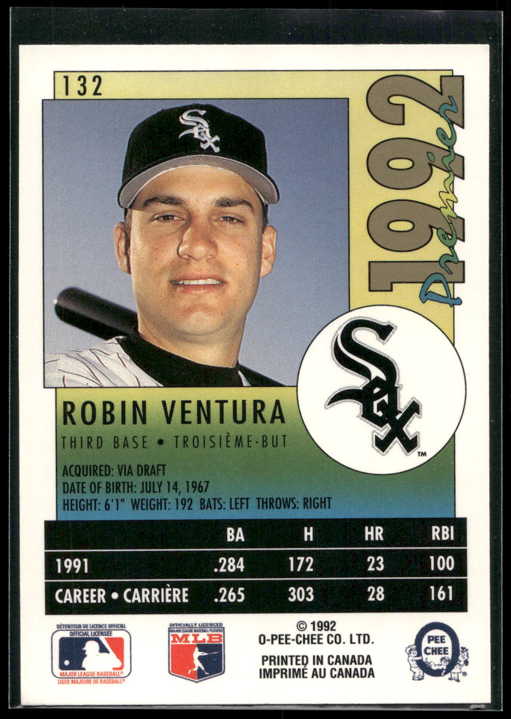 1992 O-Pee-Chee Premier #132 Robin Ventura