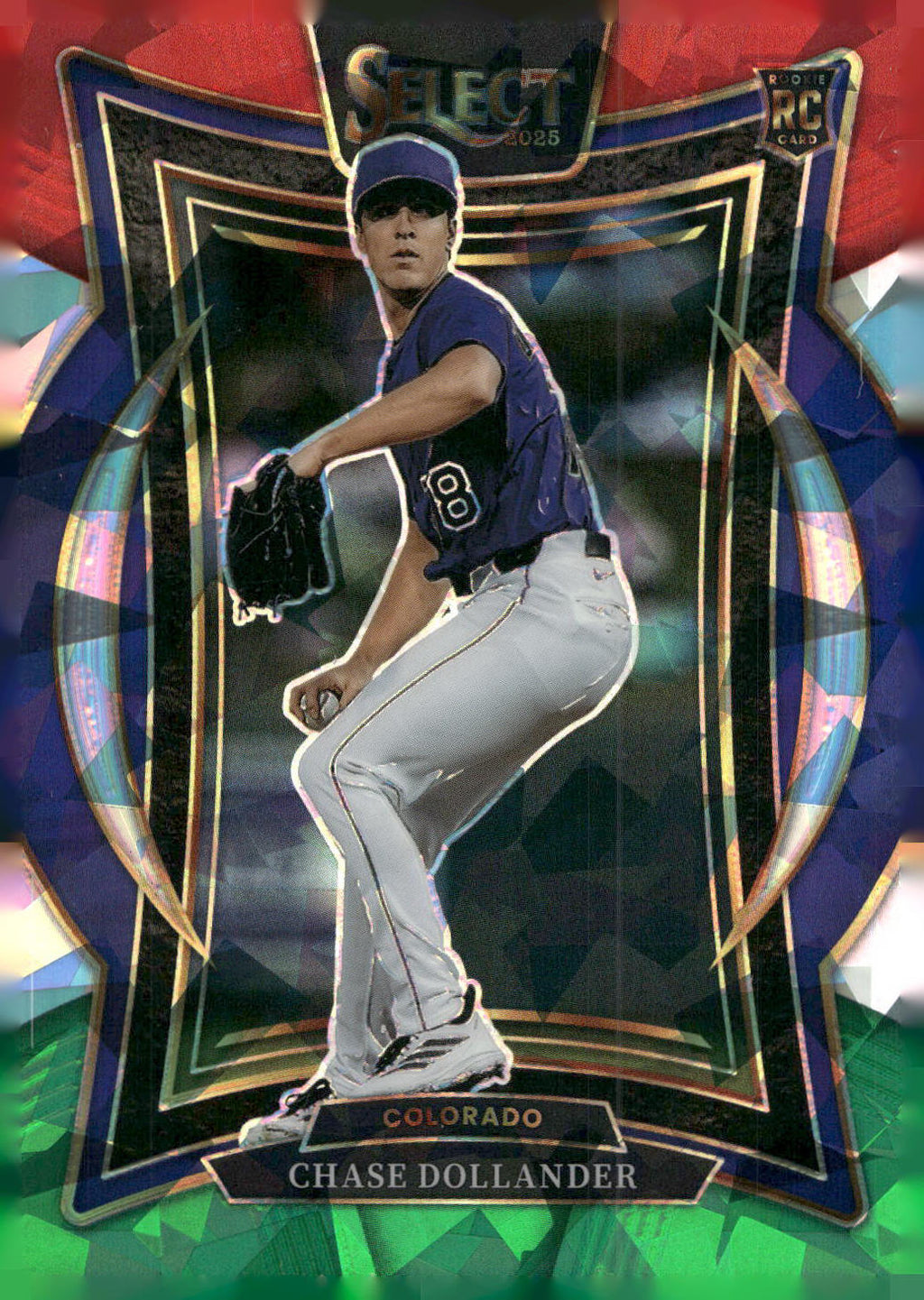2025 Panini Select #25 Chase Dollander Red and Green Ice Prizms
