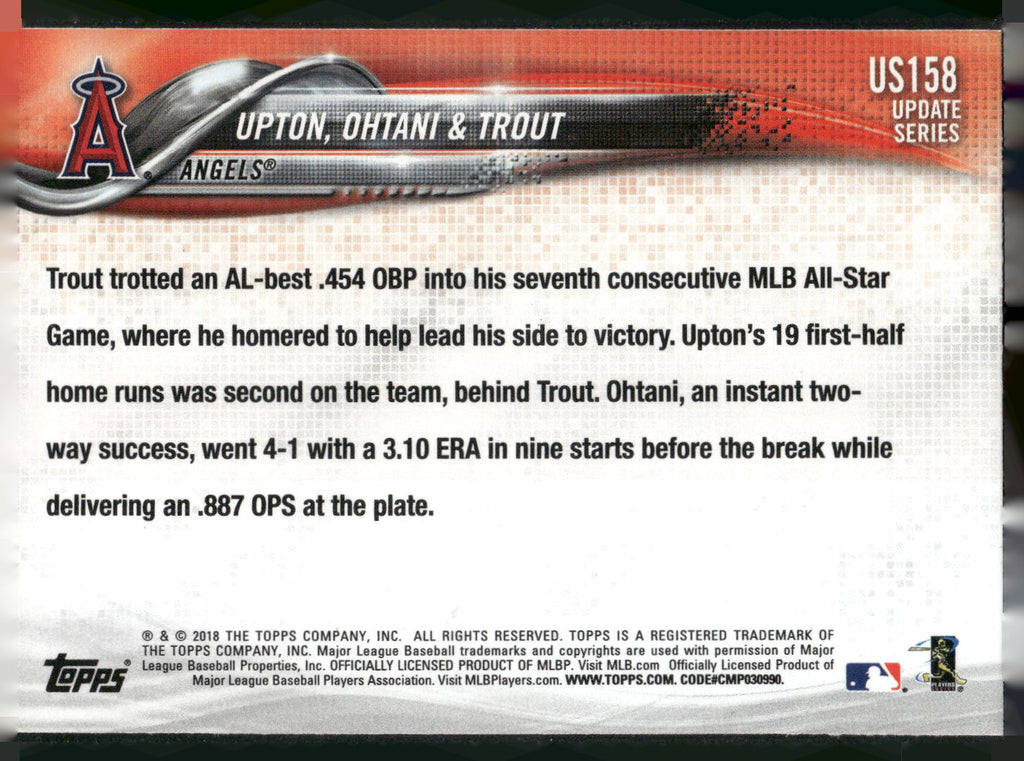 2018 Topps Update #US158 (Justin Upton / Shohei Ohtani / Mike Trout)