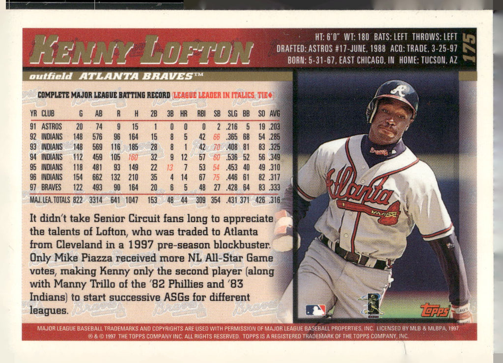 1998 Topps #175 Kenny Lofton