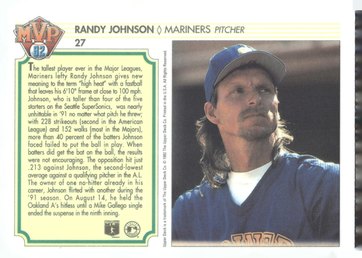 1992 Upper Deck Team MVP Holograms #27 Randy Johnson