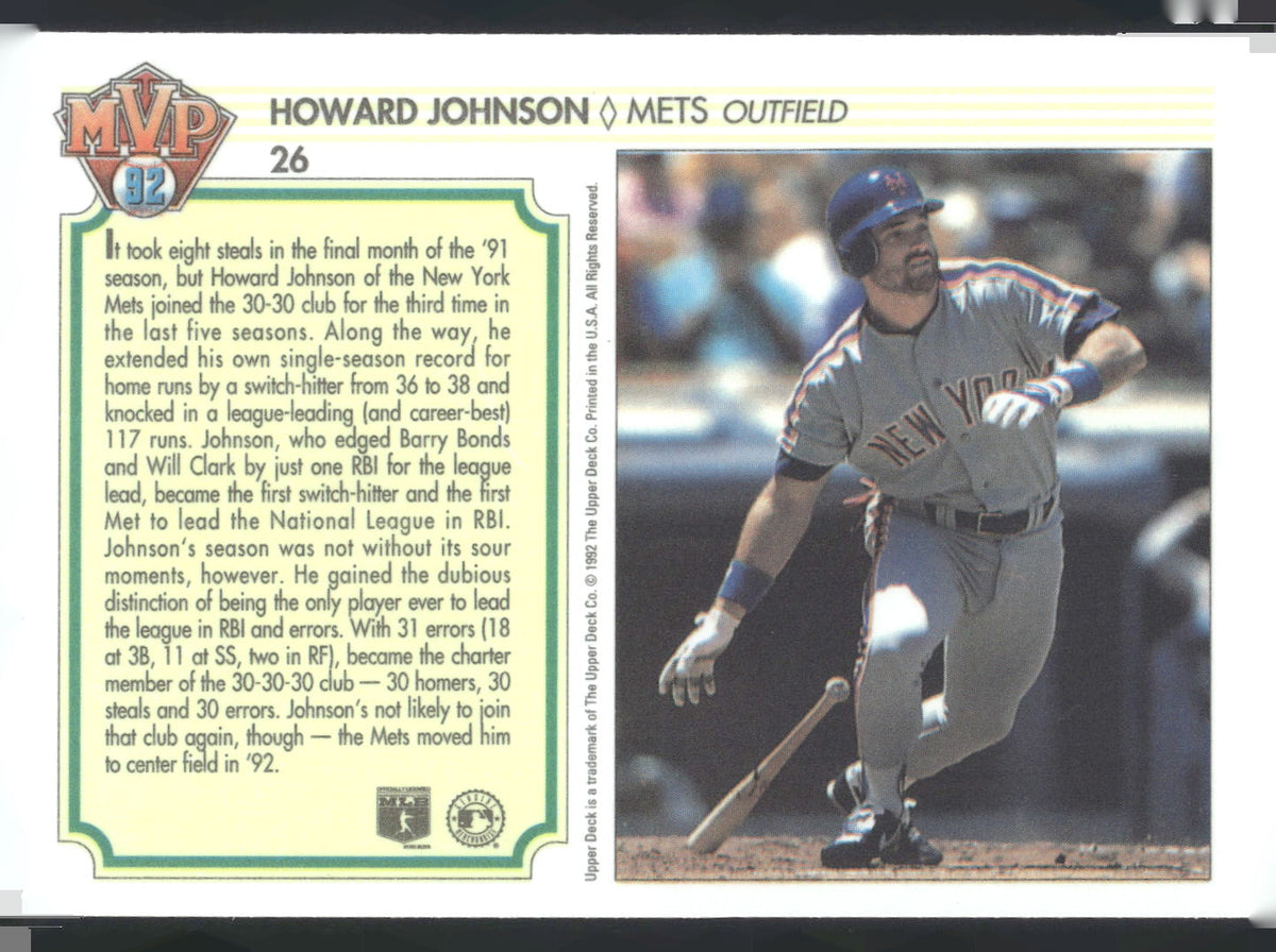 1992 Upper Deck Team MVP Holograms #26 Howard Johnson
