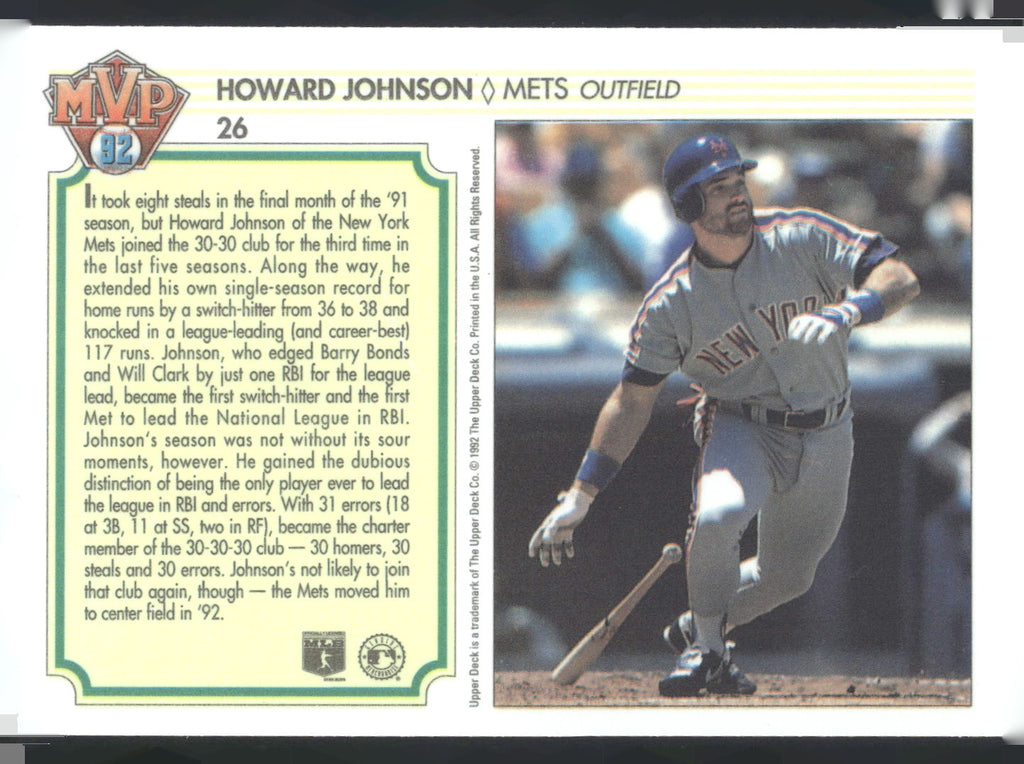 1992 Upper Deck Team MVP Holograms #26 Howard Johnson