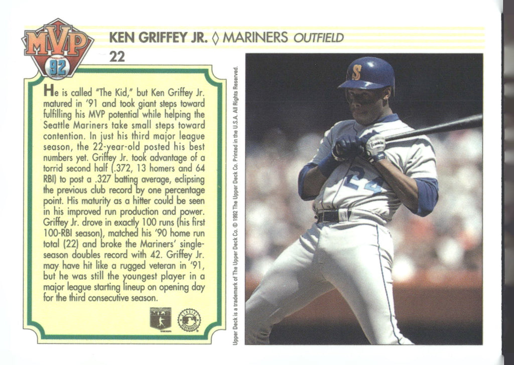 1992 Upper Deck Team MVP Holograms #22 Ken Griffey Jr.