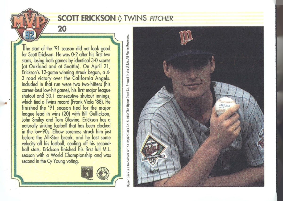 1992 Upper Deck Team MVP Holograms #20 Scott Erickson