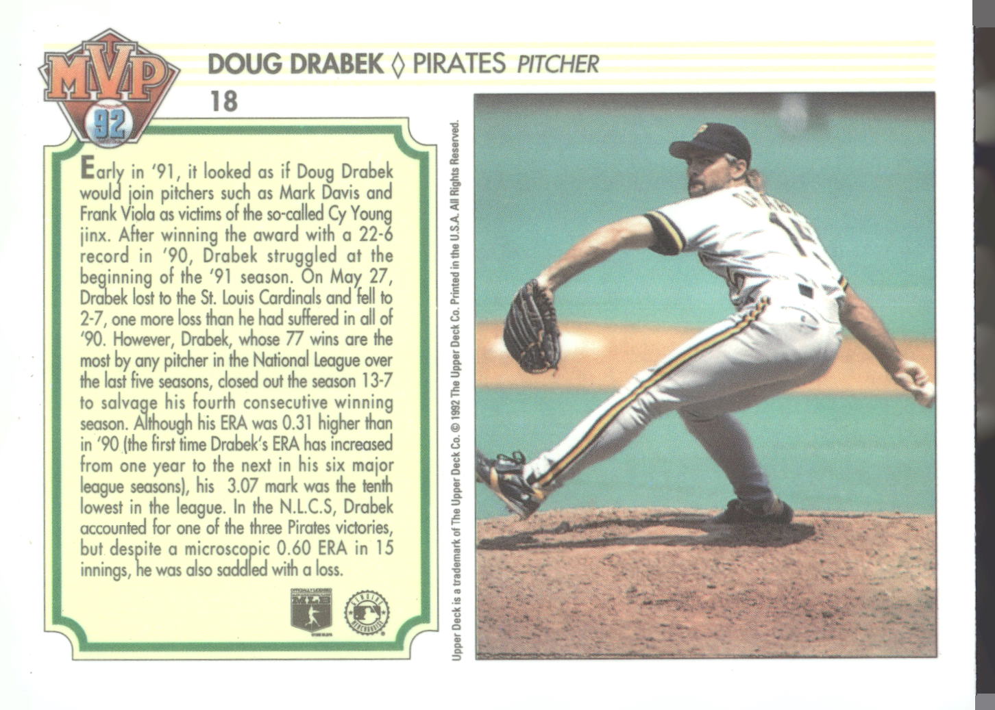 1992 Upper Deck Team MVP Holograms #18 Doug Drabek
