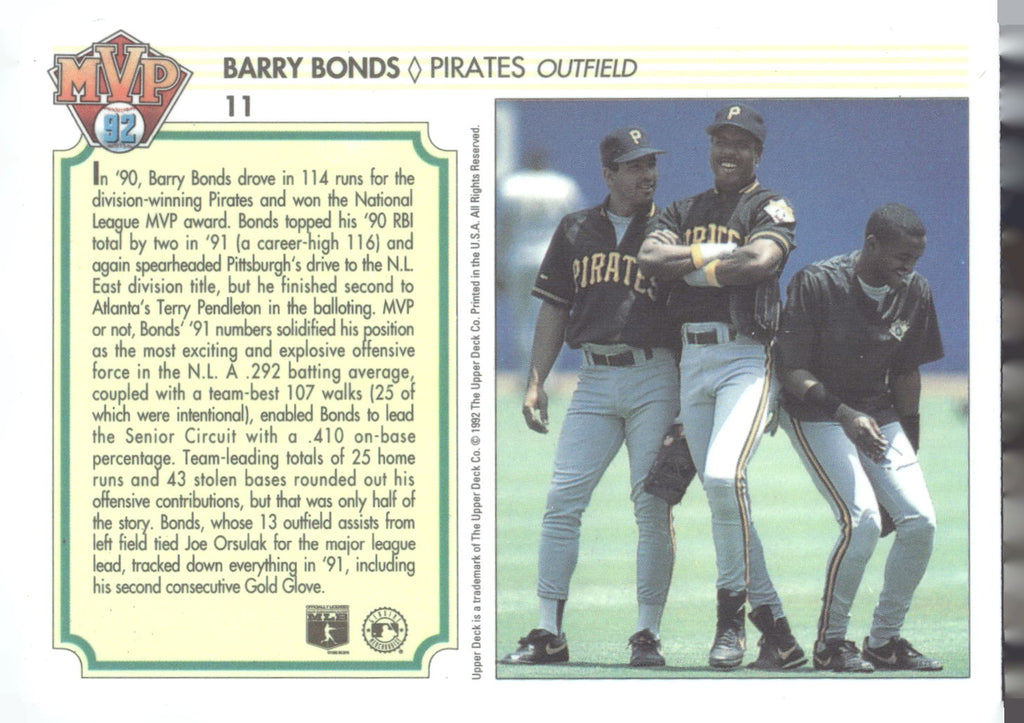 1992 Upper Deck Team MVP Holograms #11 Barry Bonds