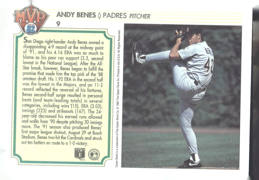 1992 Upper Deck Team MVP Holograms #9 Andy Benes