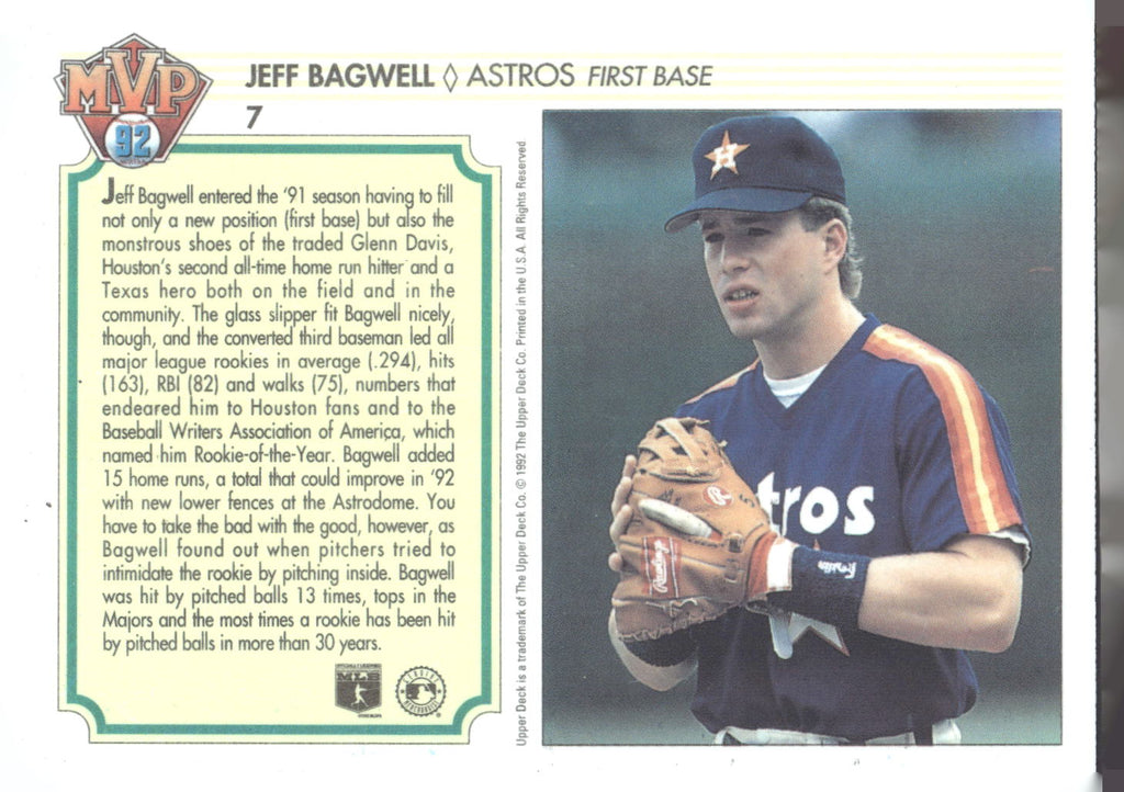 1992 Upper Deck Team MVP Holograms #7 Jeff Bagwell
