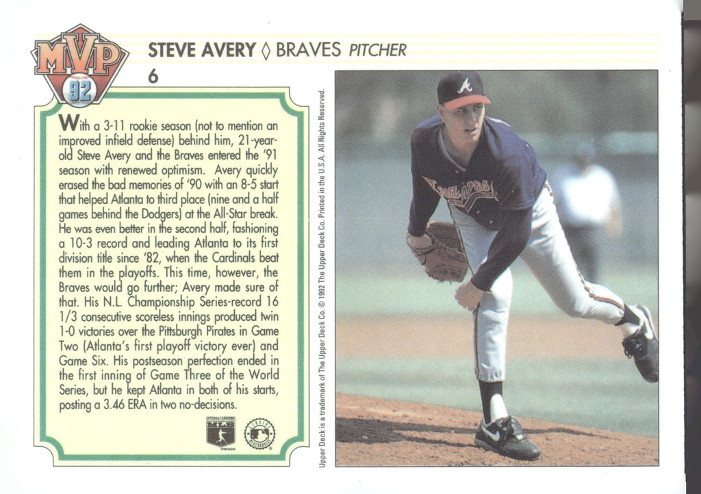 1992 Upper Deck Team MVP Holograms #6 Steve Avery
