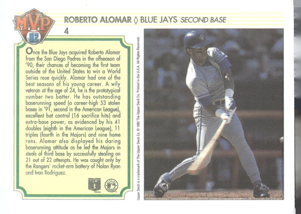 1992 Upper Deck Team MVP Holograms #4 Roberto Alomar