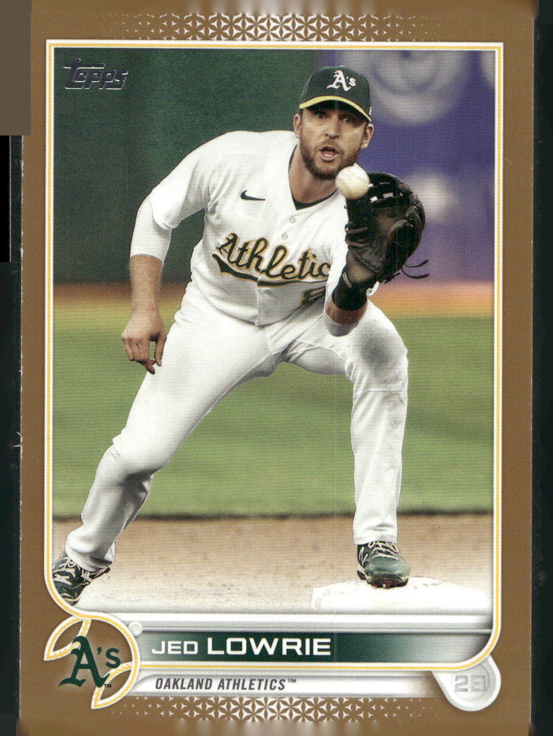 2022 Topps #343 Jed Lowrie Gold #/2022