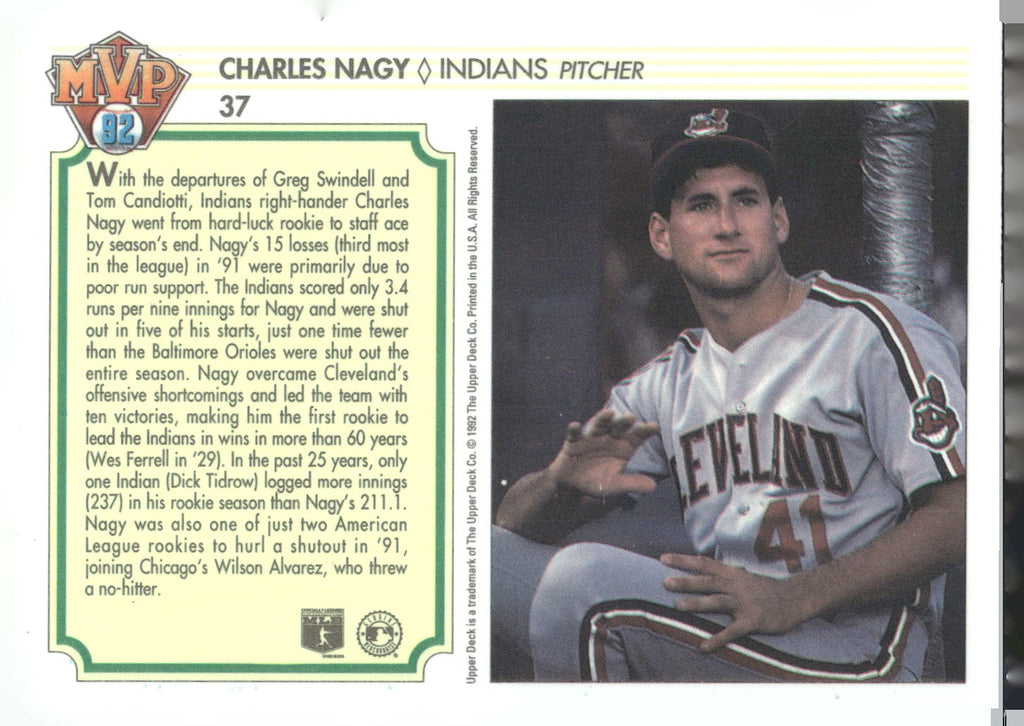 1992 Upper Deck Team MVP Holograms #37 Charles Nagy