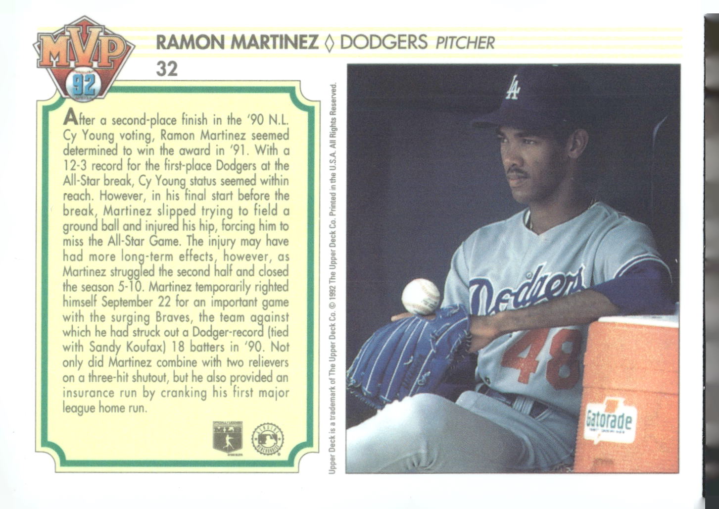 1992 Upper Deck Team MVP Holograms #32 Ramon Martinez