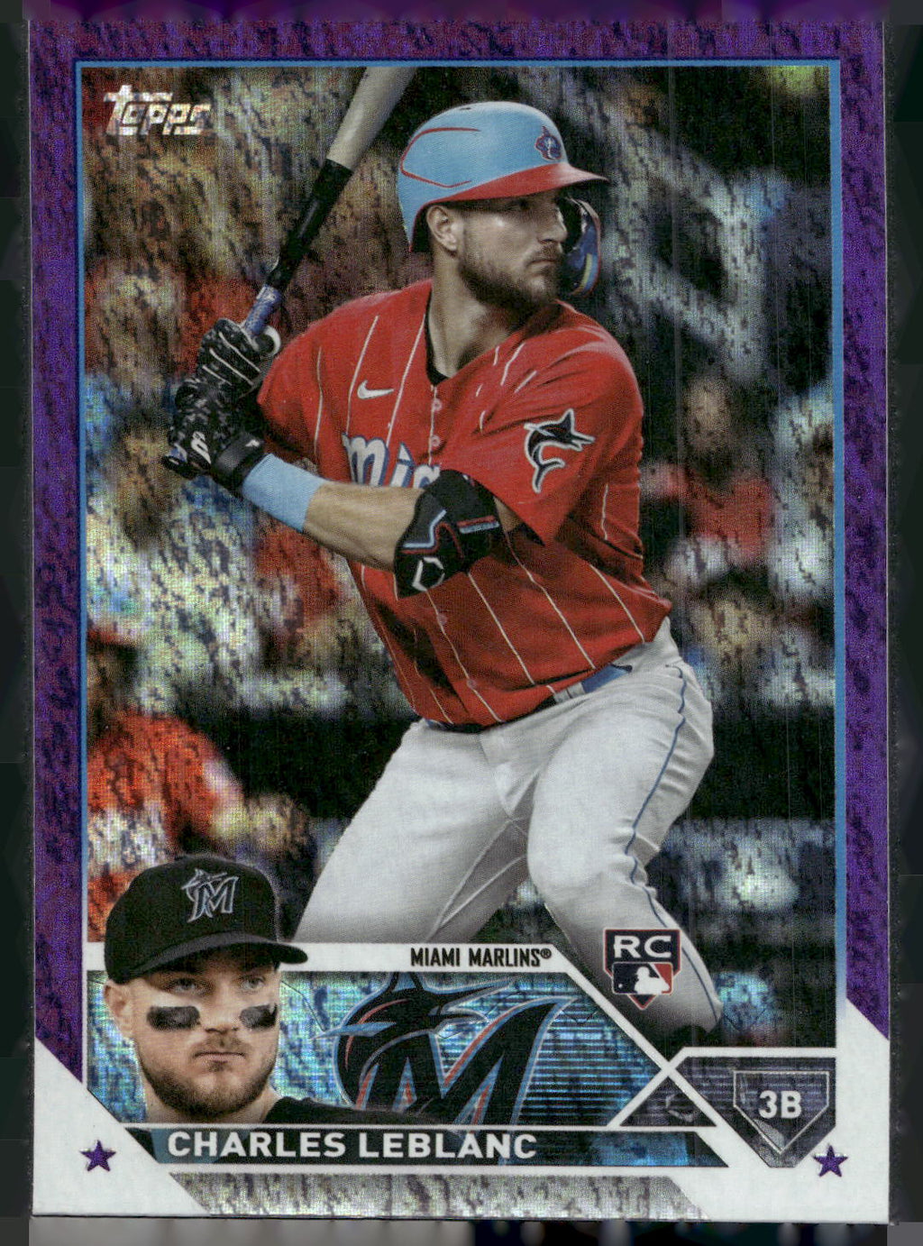 2023 Topps #446 Charles Leblanc Purple Foilboard #/799