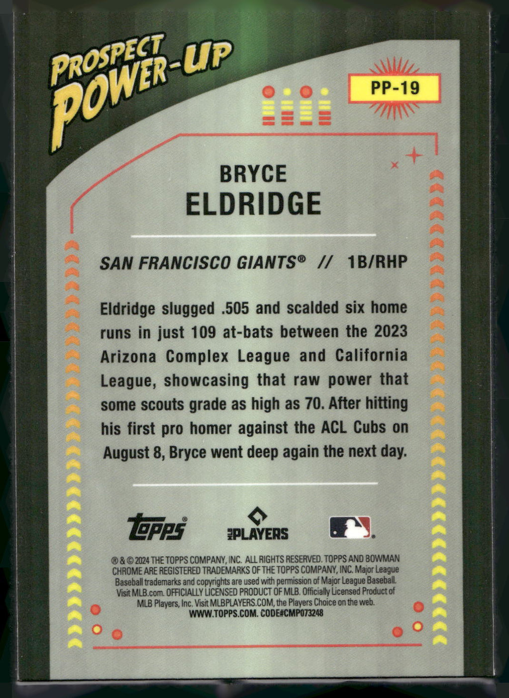 2024 Bowman #PP-19 Bryce Eldridge Prospect Power-Up