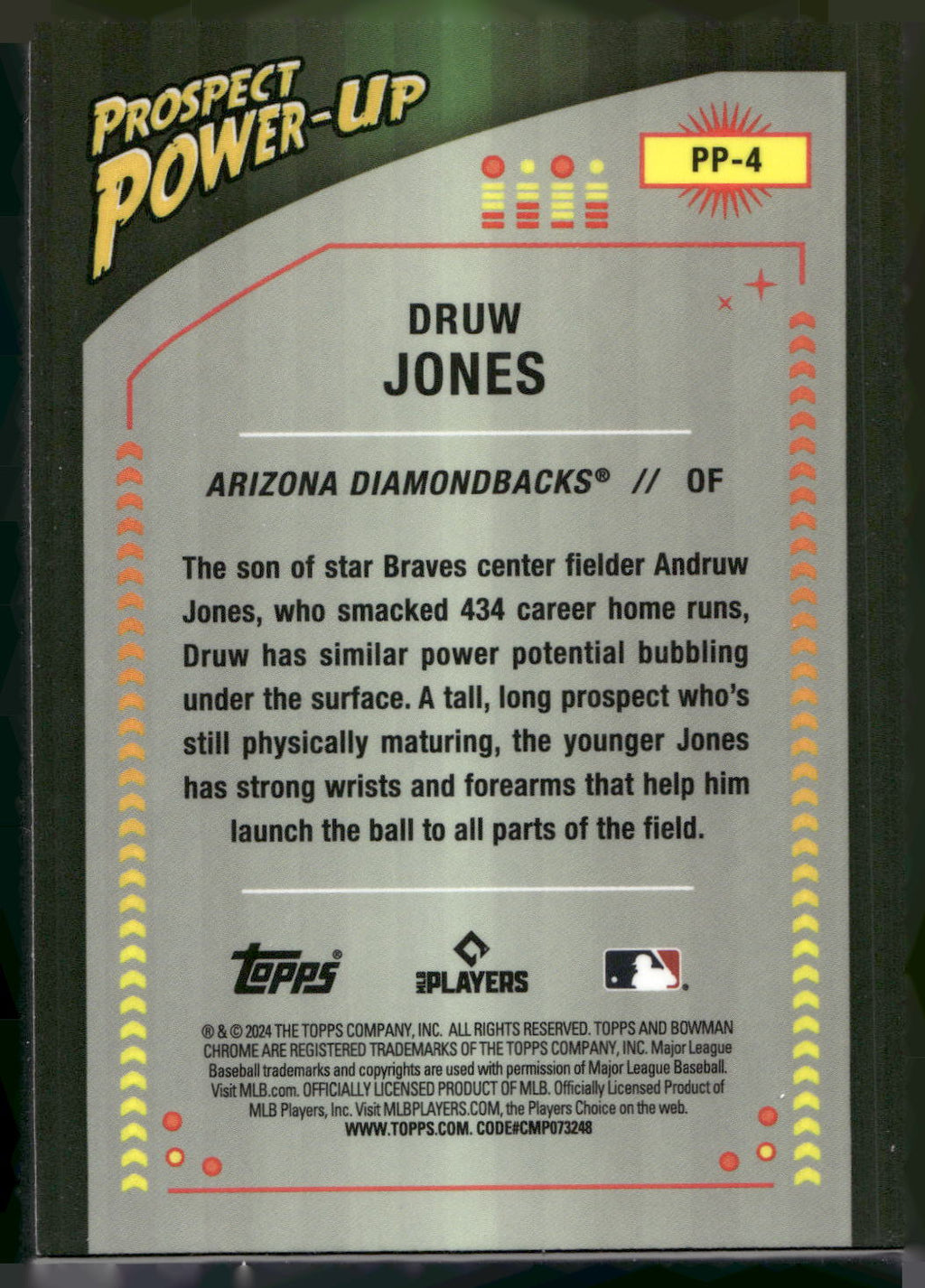 2024 Bowman #PP-4 Druw Jones Prospect Power-Up